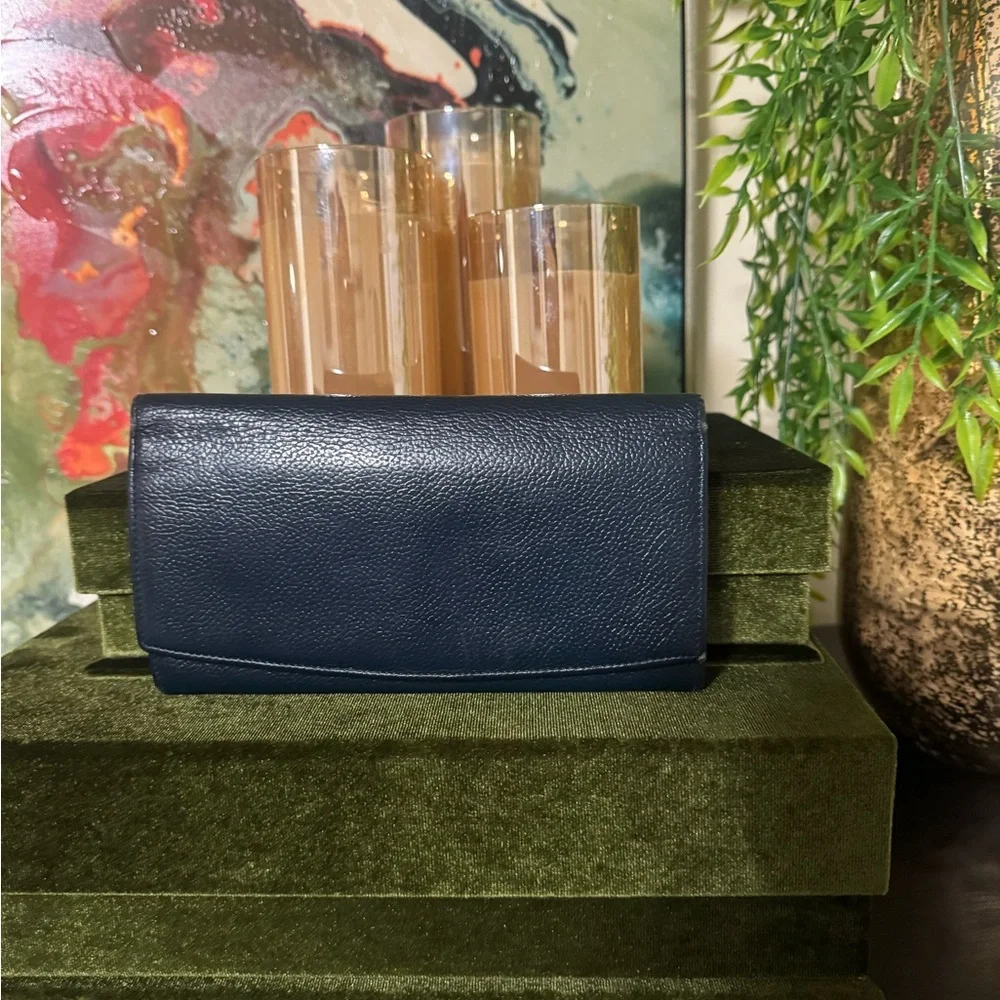 Coach Navy Blue Leather Wallet (Vintage) - Picture 1 of 15